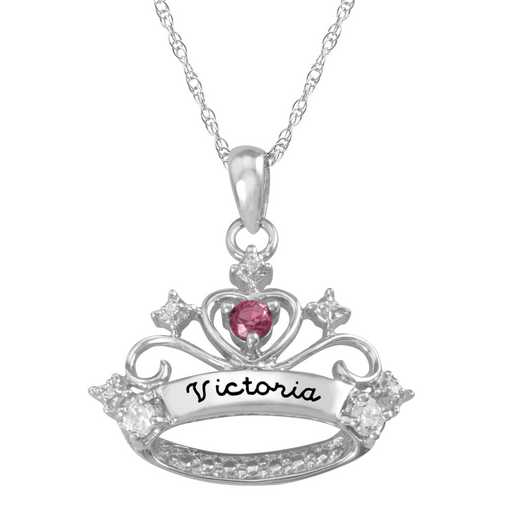 Crown Pendant with Three Stones and Engraving - Contessa